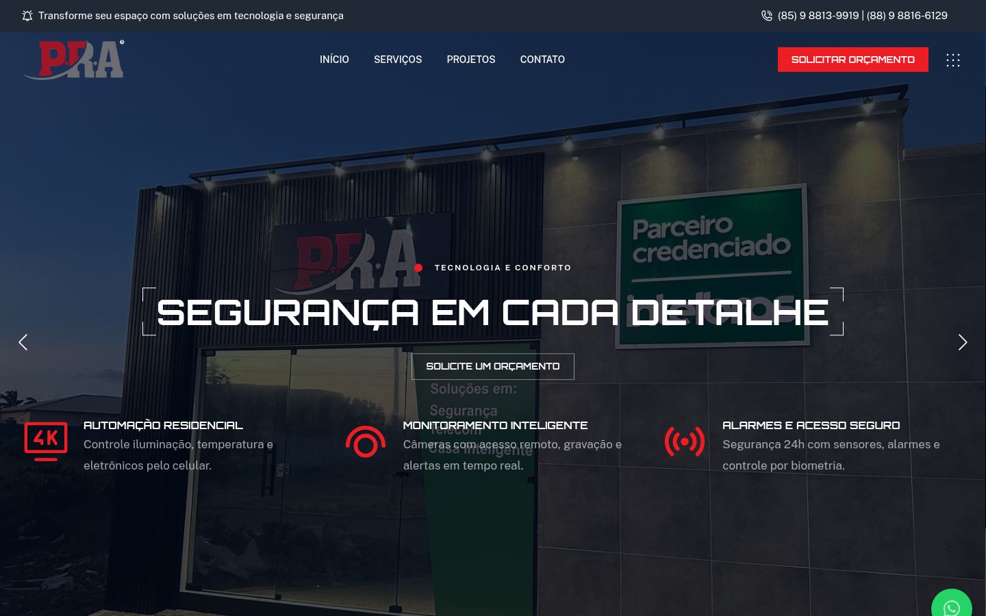 Prévia do site PRA Soluções